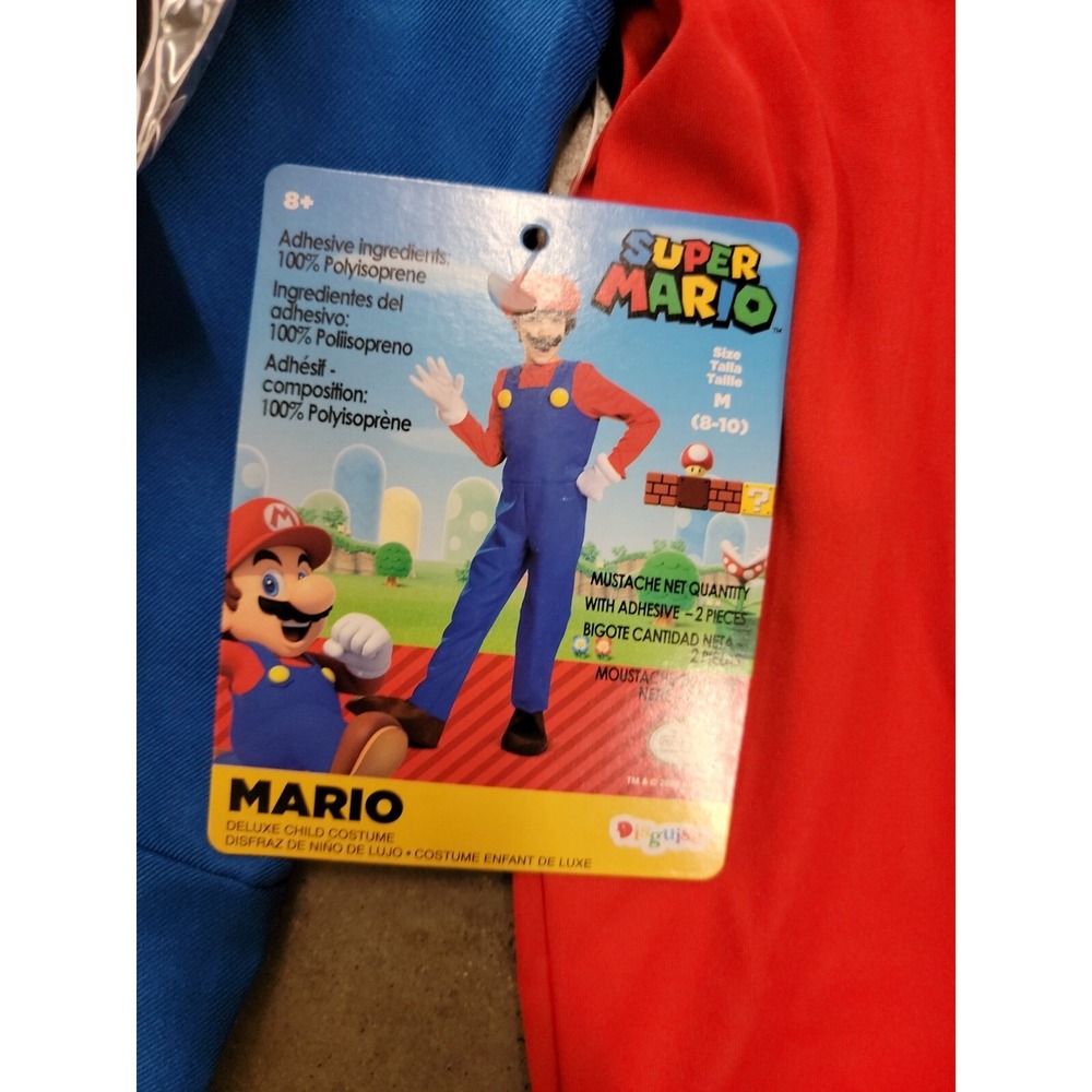 Disguise Super Mario Boy/Girl Dress up Halloween Costume Pretend Size M8-10 NEW